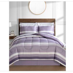 Austin Stripe/Solid Reversible 8 Pc. Comforter Set, Exclusively at Macy's - Lave